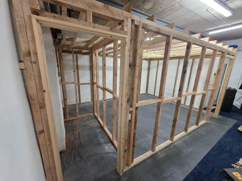 Timber stud partition for the boardroom