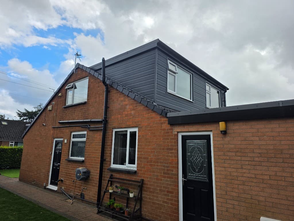 Dormer felted, battened and cladded on Fairfield Drive